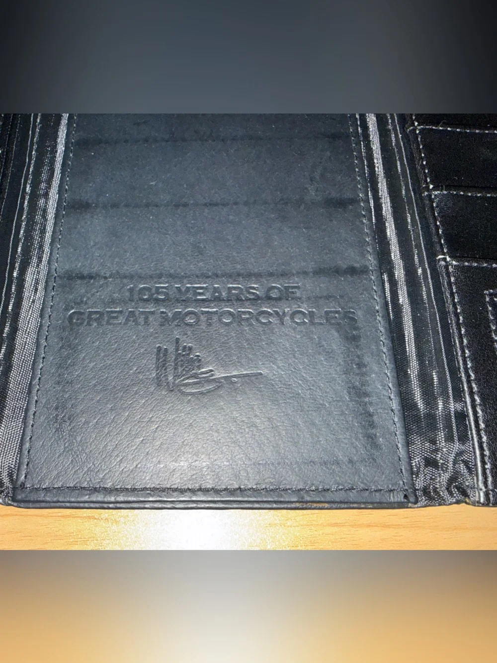 Harley-Davidson 105th Anniversary Black Leather Trifold Wallet